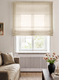 Unlined Linen Roman Blind - Living Room here image