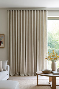 Extra Wide Linen Curtains Lined Natural Oatmeal Colour Lined for Living Room