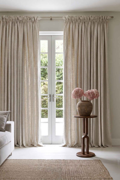 Linen Curtains in natural linen fabric Lined with Blackout lining for living room