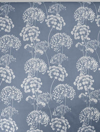 Erleen INV Agate Blue - Curtain fabric with Blue and botanical print
