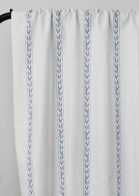 Helena Agate Blue - curtain fabric with Blue striped print