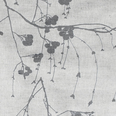 Berry Ash - Botanical Grey print on Linen Cotton fabric
