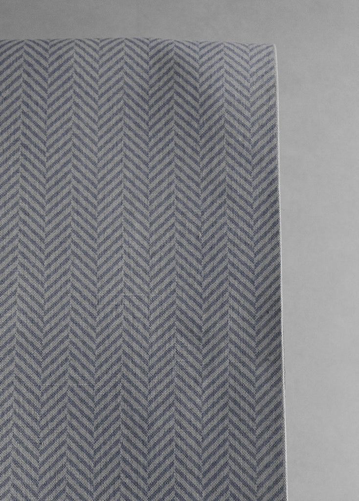 Hugo Ash Curtain fabric, Herringbone pattern. Linen Cotton Mix