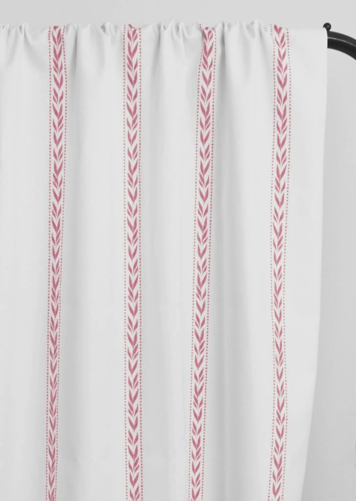 Helena Autumn Pink - curtain fabric with Pink striped print