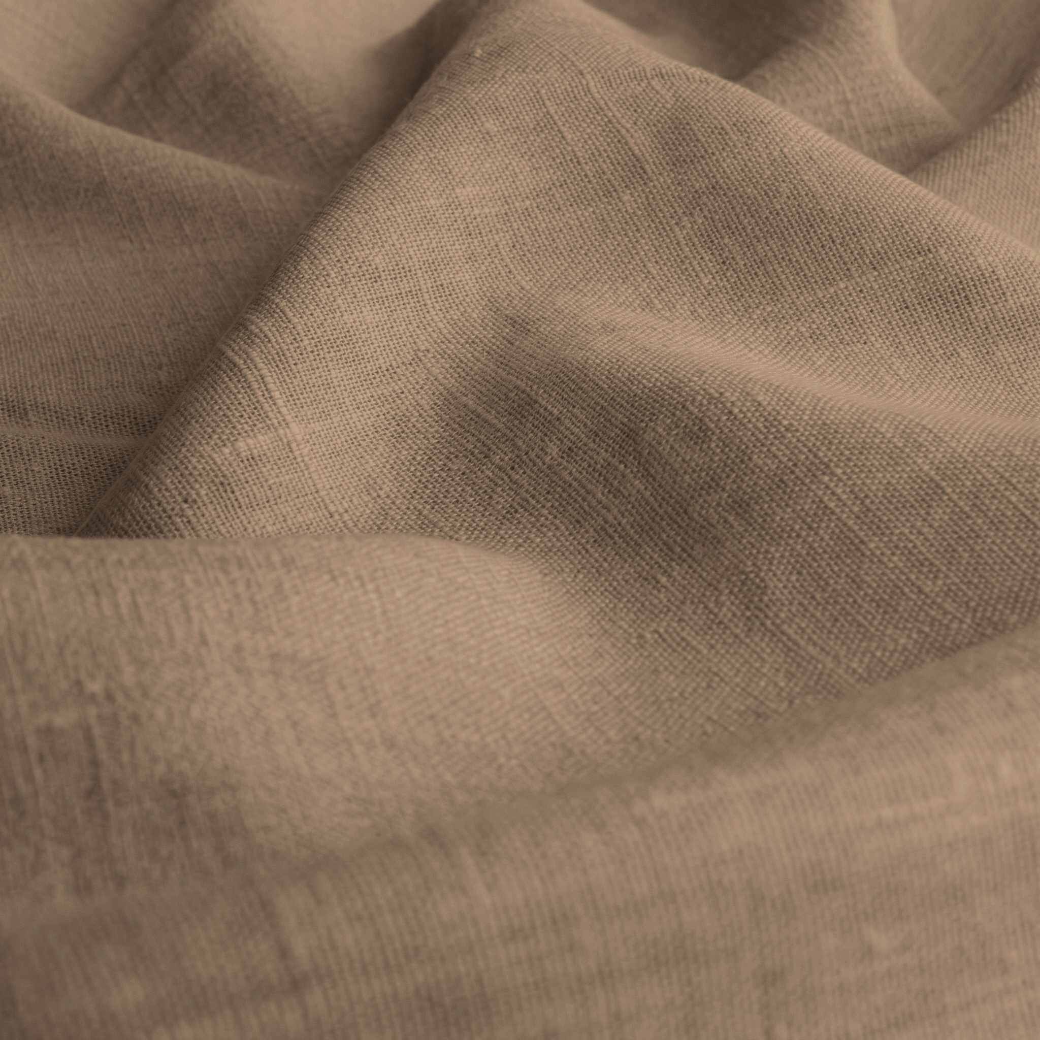 Beige Brown Linen fabric - pre-washed 100% linen curtain fabric. Bianco Tawny by Ada & Ina.
