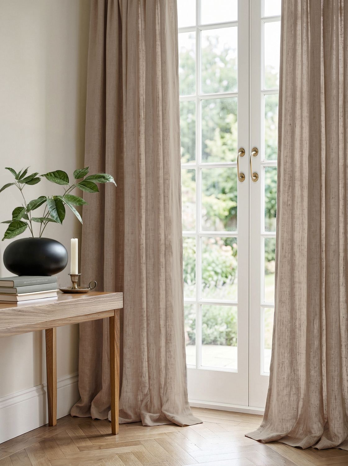 Beige Linen Curtains - 100% Linen. Bea Sand by Ada & Ina.