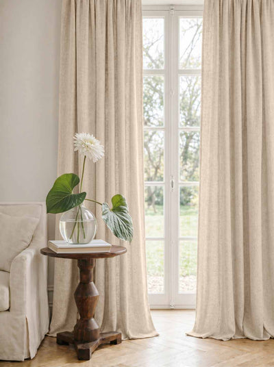 Beige Linen Curtains - Cotton lined. Made of pre-washed 100% linen Bianco Dusk Beige by Ada & Ina.
