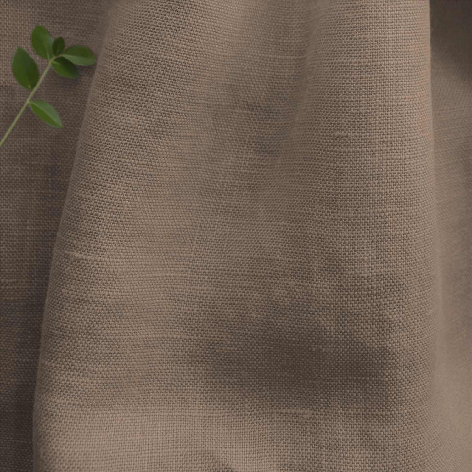 Beige Linen Fabric - close-up. 100% Linen - Bea Sand by Ada & Ina Fabrics