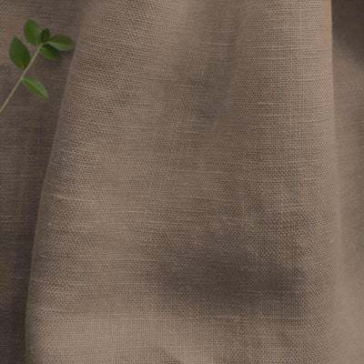 Beige Linen Fabric - close-up. 100% Linen - Bea Sand by Ada & Ina Fabrics