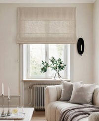 Beige 100% Linen Roman blind. Bea Light Oatmeal by Ada & Ina Fabrics