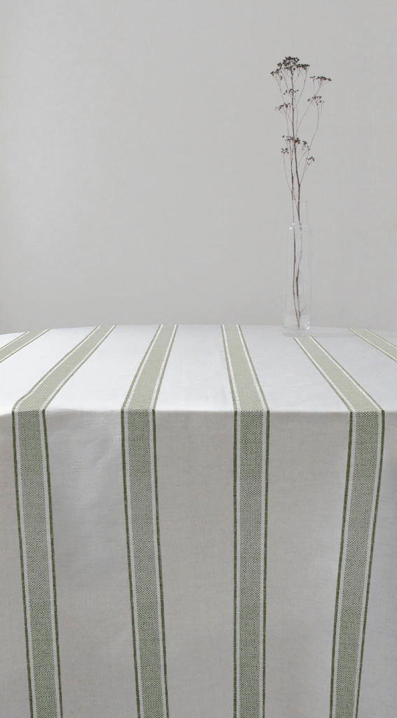 Bella Moss - Curtain fabric with Green stripes