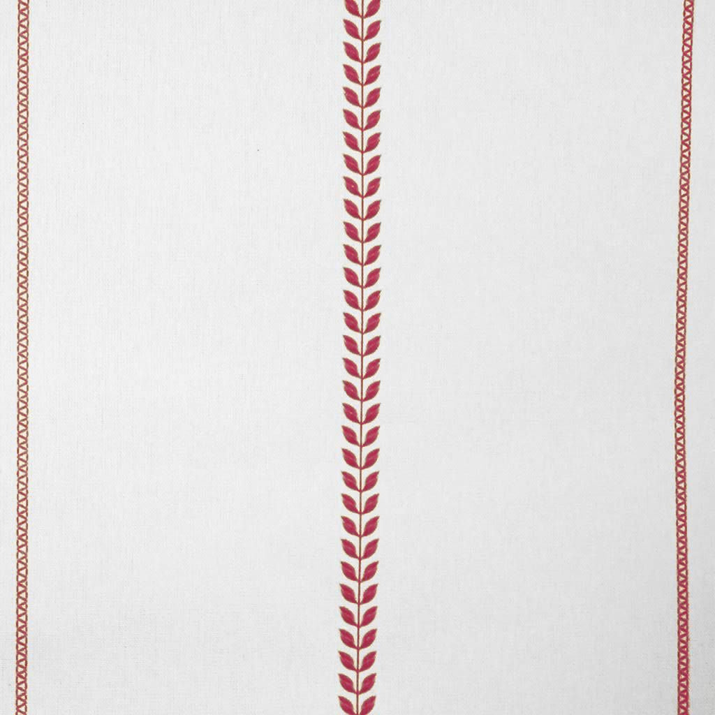 Berit Crimson Red - curtain fabric with Red striped print