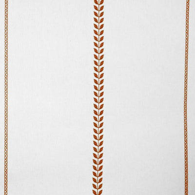 Berit Terracotta - curtain fabric with Orange striped print