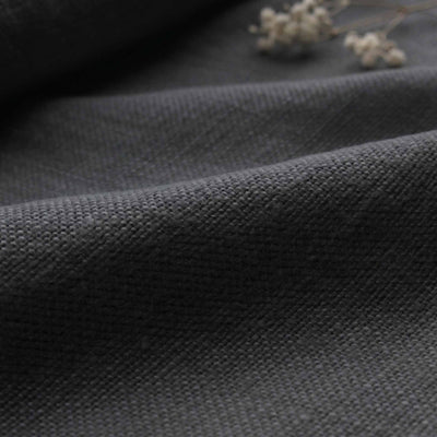 Black Heavy Linen - curtain fabric and upholstery fabric 100% linen. Greta Noir.