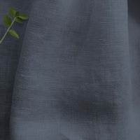 Blue 100% Linen Fabric - close-up. Bea Denim by Ada & Ina Fabrics