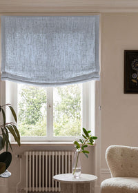 Blue 100% Linen Relaxed blind. Bea Beau Blue by Ada & Ina