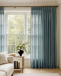 Blue Triple pleat curtains