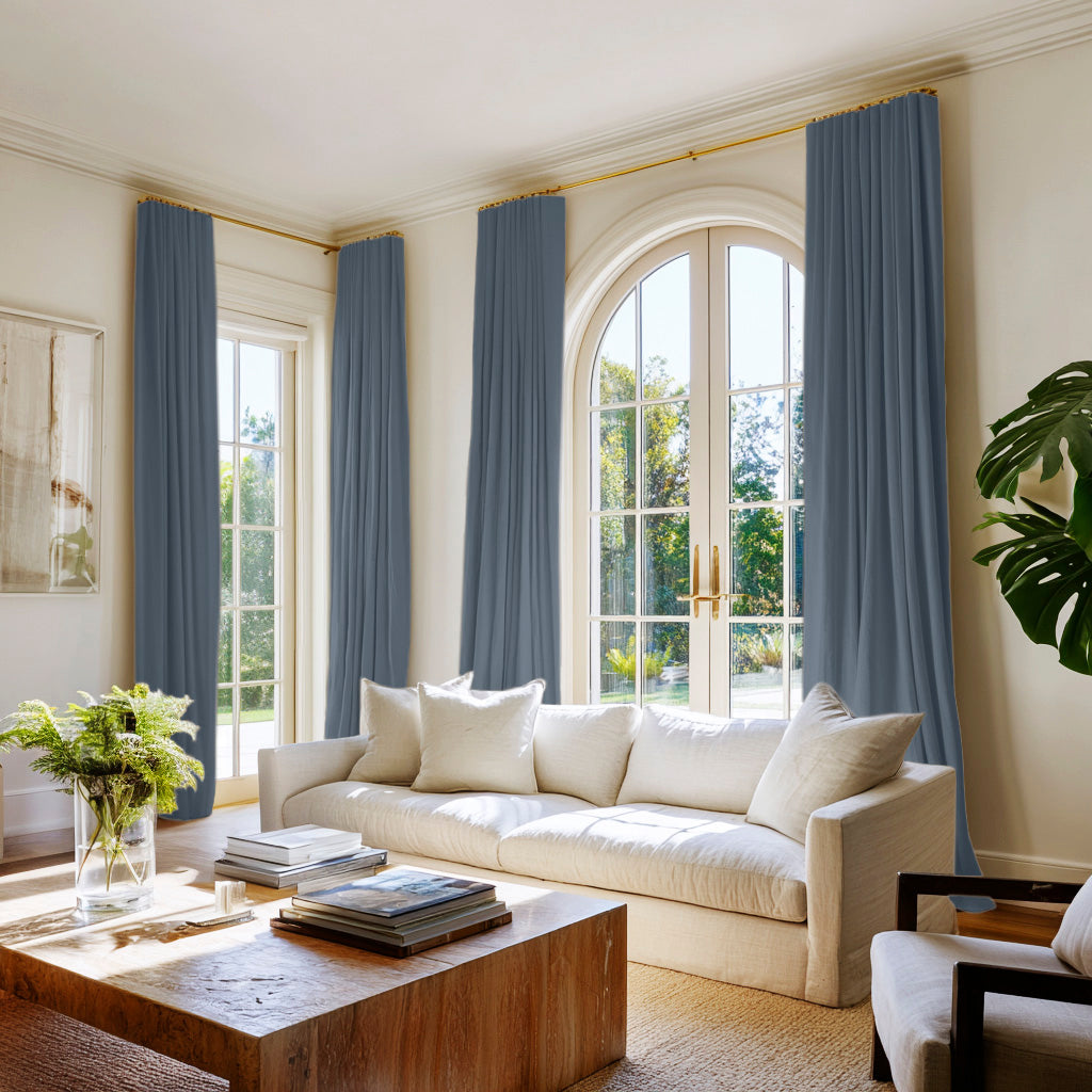 Blue Cotton Curtains Lifestyle shot