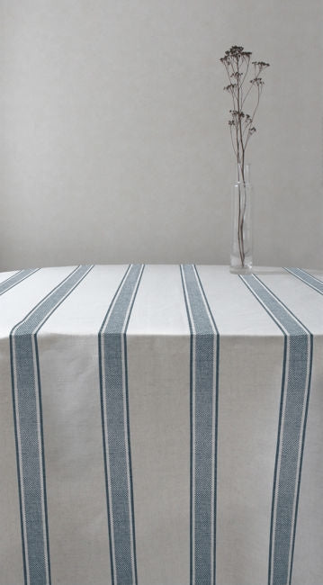 Bella Blue Stone - Curtain fabric with Blue stripes