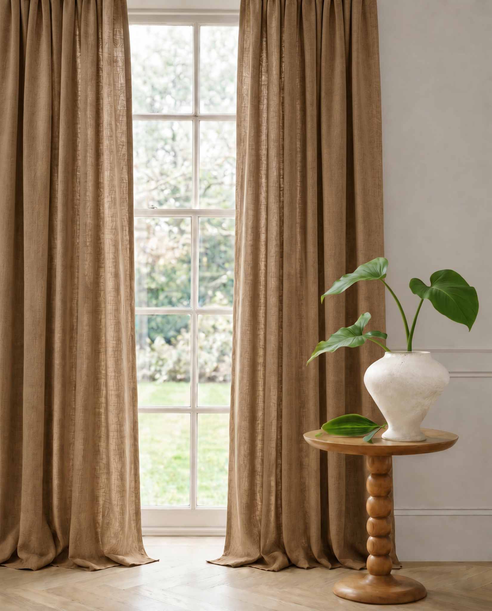 Bronze Brown Linen Curtains with cotton lining. Made of soft Linen Cotton. Enni Bronze by Ada & Ina