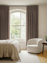 Brown 100% Linen Triple Pleat curtains. Bea Chestnut by Ada & Ina