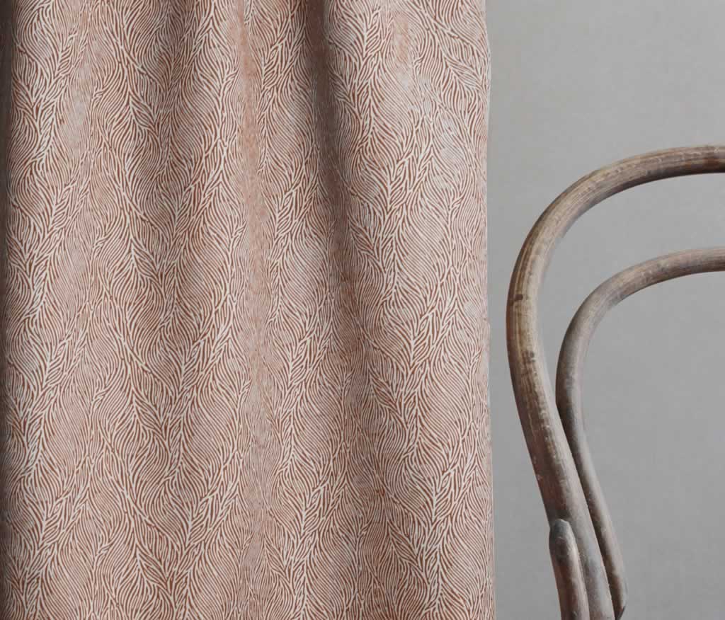 Erica Burnt Orange - Curtain fabric with Orange abstract print
