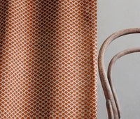 Erle Terracotta - Natural curtain fabric, Orange contemporary print