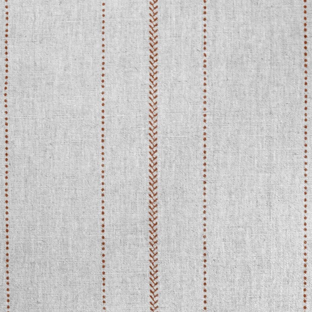 Inari Burnt Orange - Curtain fabric with Orange striped print