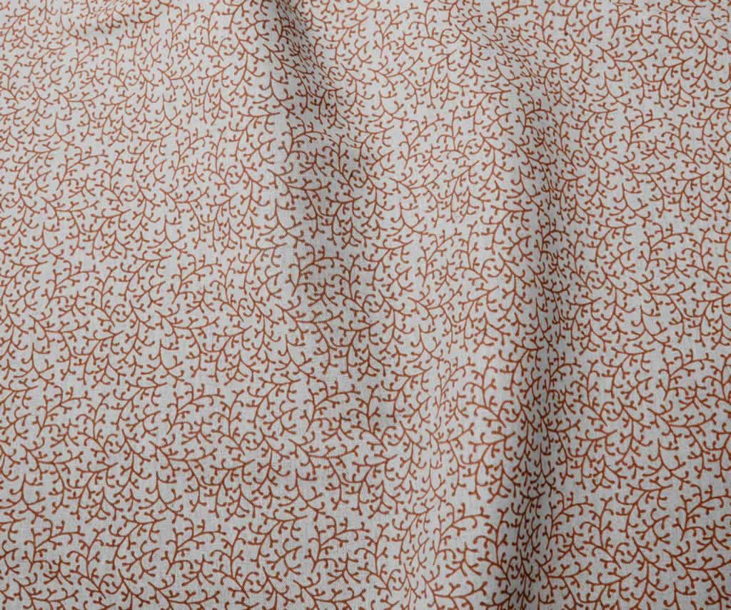 Phila Burnt Orange - Curtain fabric with Orange botanical print