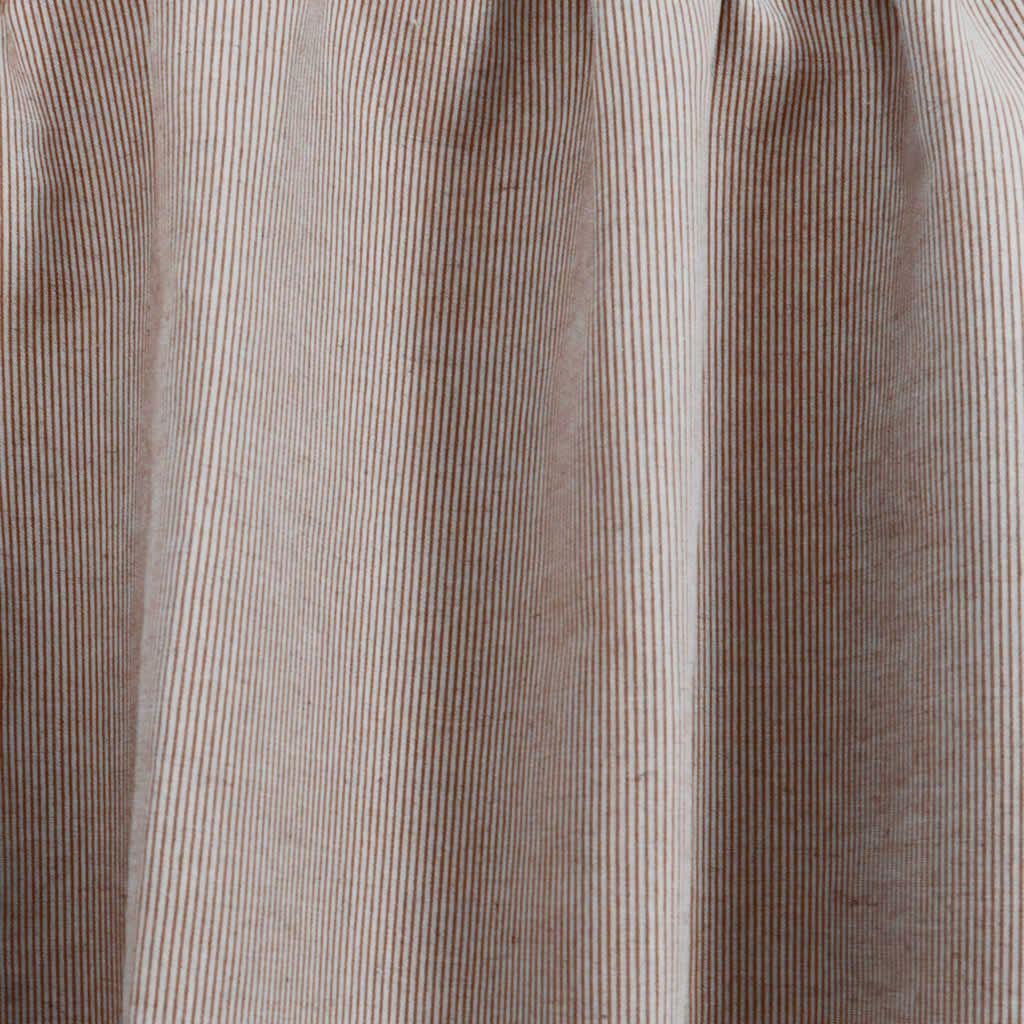Pinni Terracotta - Curtain fabric with Orange striped print