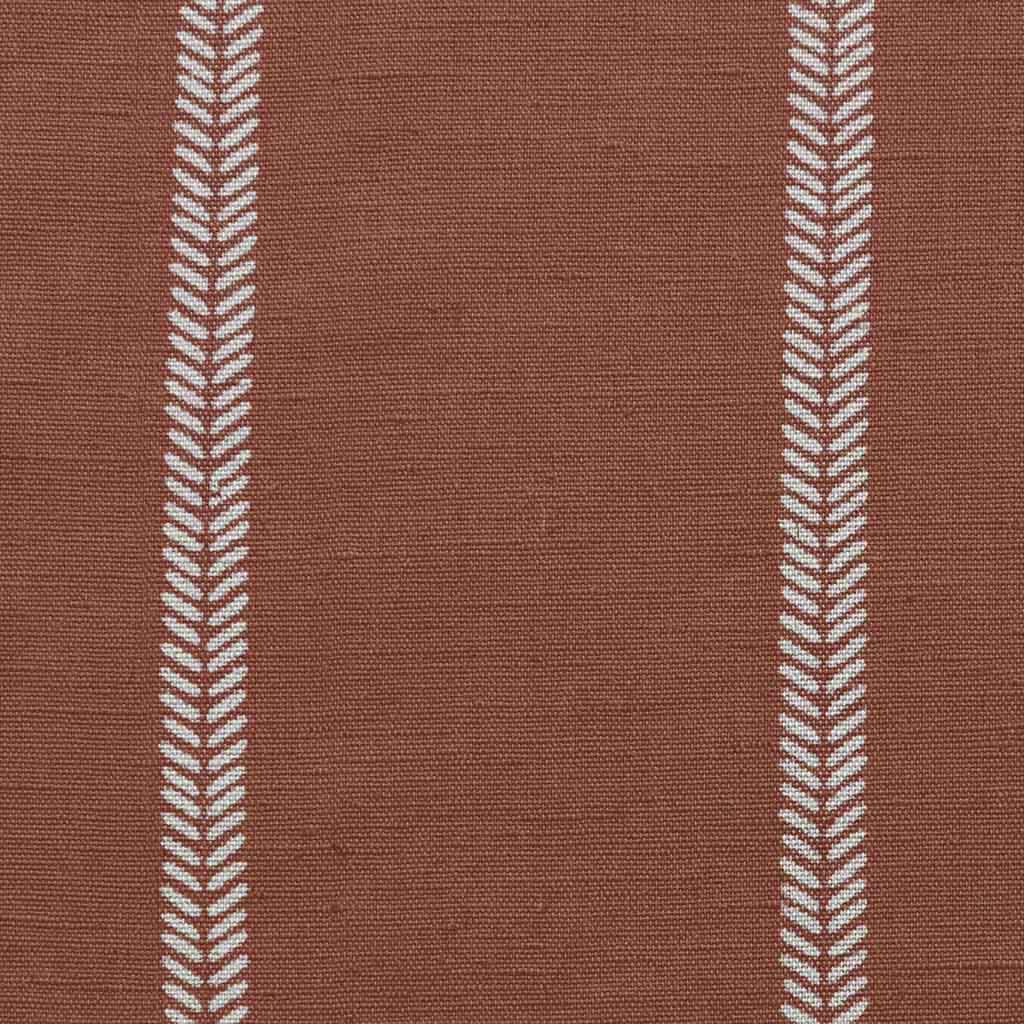 Rana Burnt Orange - Orange curtain fabric with hand drawn stripes