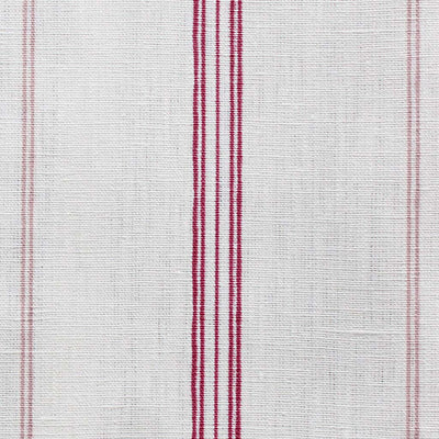 Elise Red-WHT - vertical two tone striped fabric