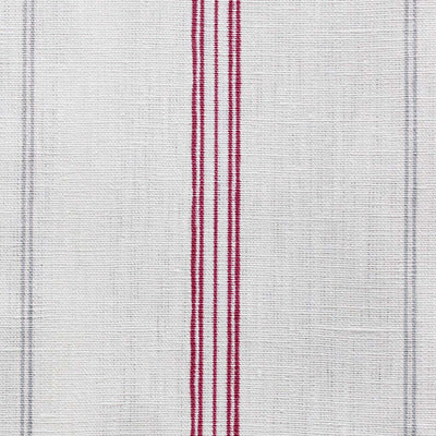 Elise Dream Red-WHT - vertical two tone striped fabric.
