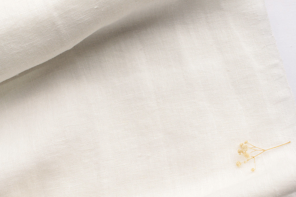 Carita Off-White 300cm - Double width White linen fabric for curtains