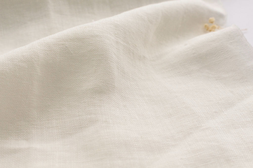 Carita Off-White 300cm - Double width White linen fabric for curtains