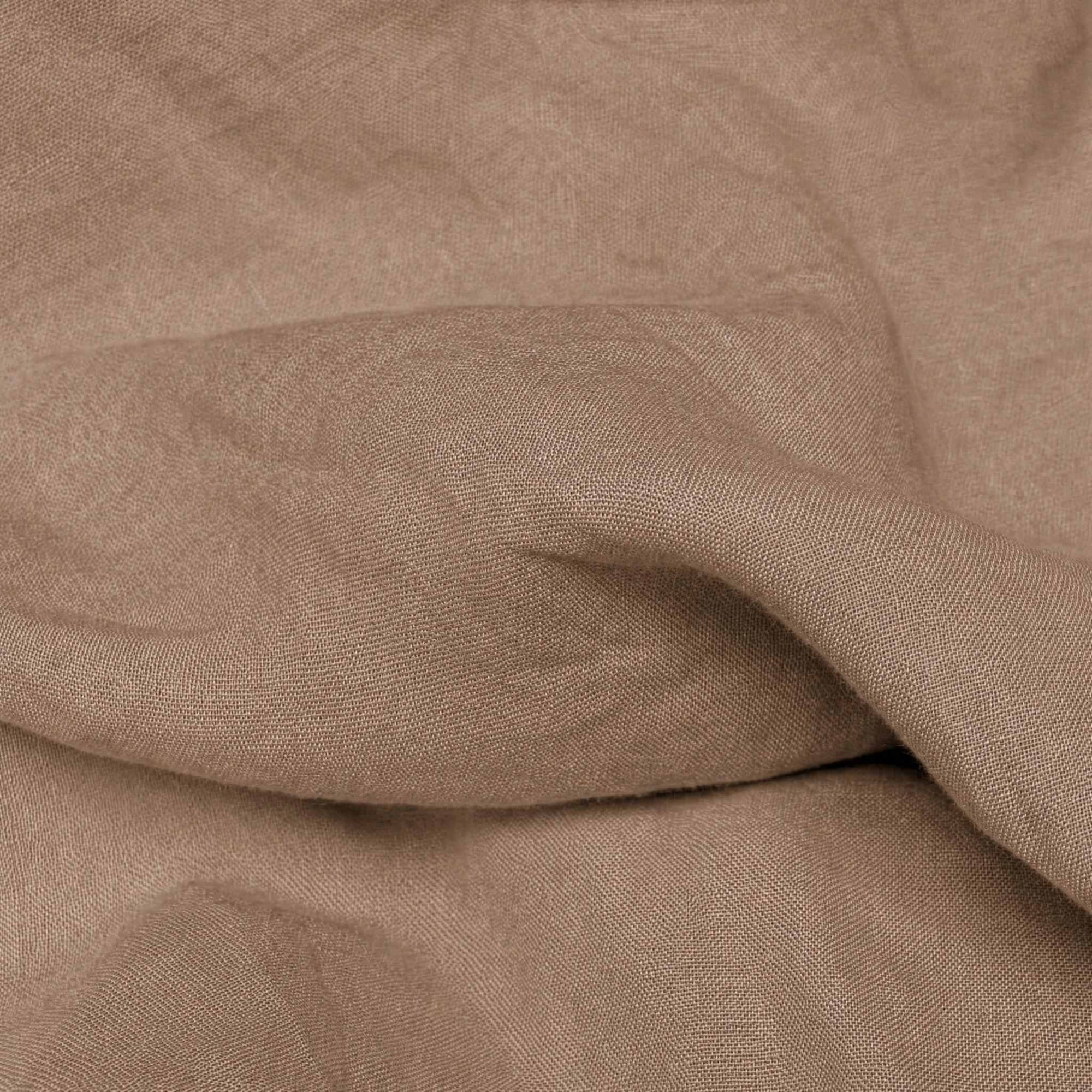 Cashmir brown Linen Fabric - close-up. Mariana Cashmir by Ada & Ina