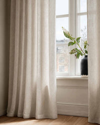 Chalk coloured Linen Curtains with cotton lining. Made of soft Linen Cotton - Lupe Chalk