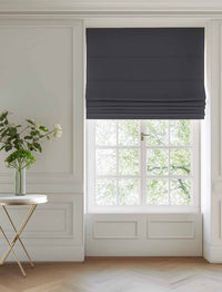 Danila Charcoal, Heavy dark grey 100% cotton fabric for curtains, blinds and upholstery