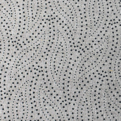 Pia Charcoal - Curtain fabric, abstract grey leaf pattern