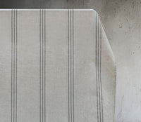 Telma Charcoal - Curtain fabric with Dark Grey stripes