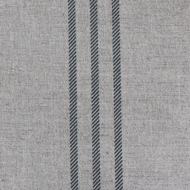 Telma Charcoal - Curtain fabric with Dark Grey stripes