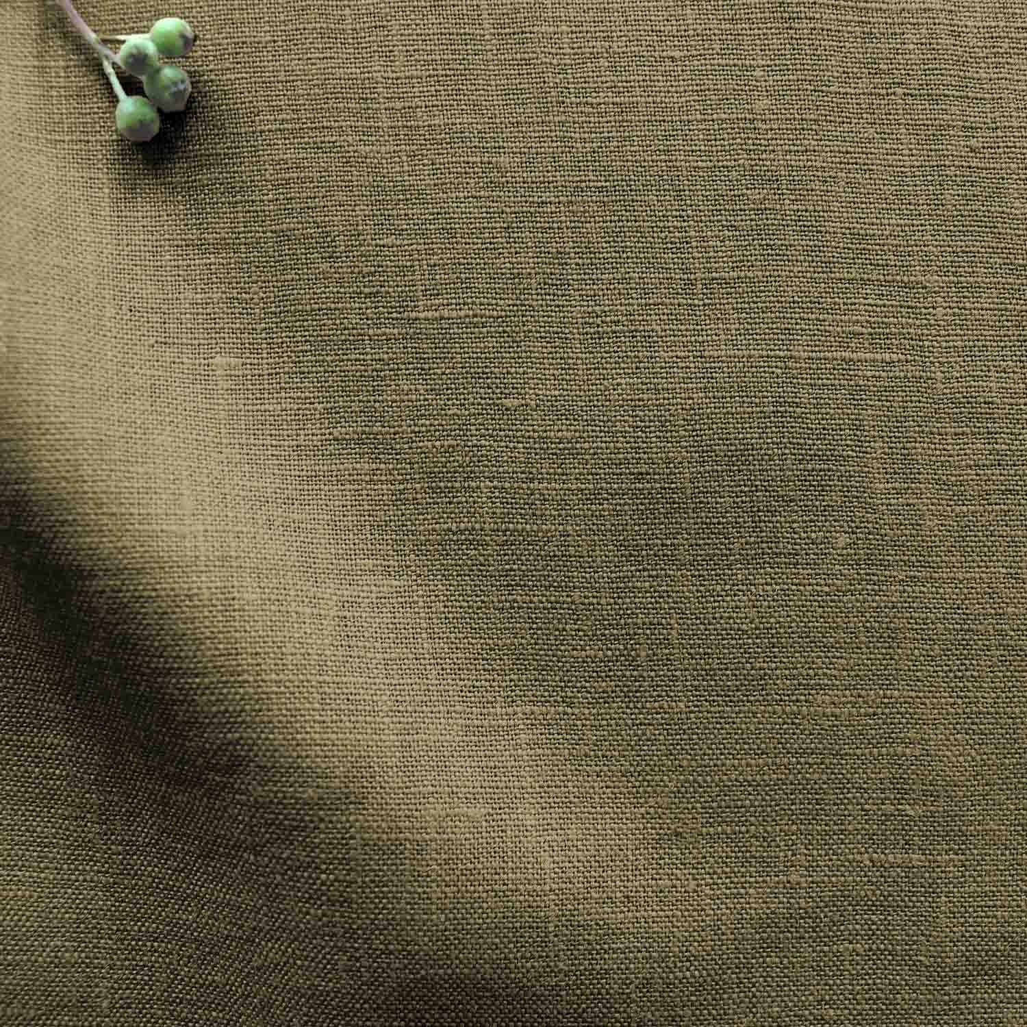 Dark Green Linen Fabric by the metre. 100% Linen - Charlotte Forest