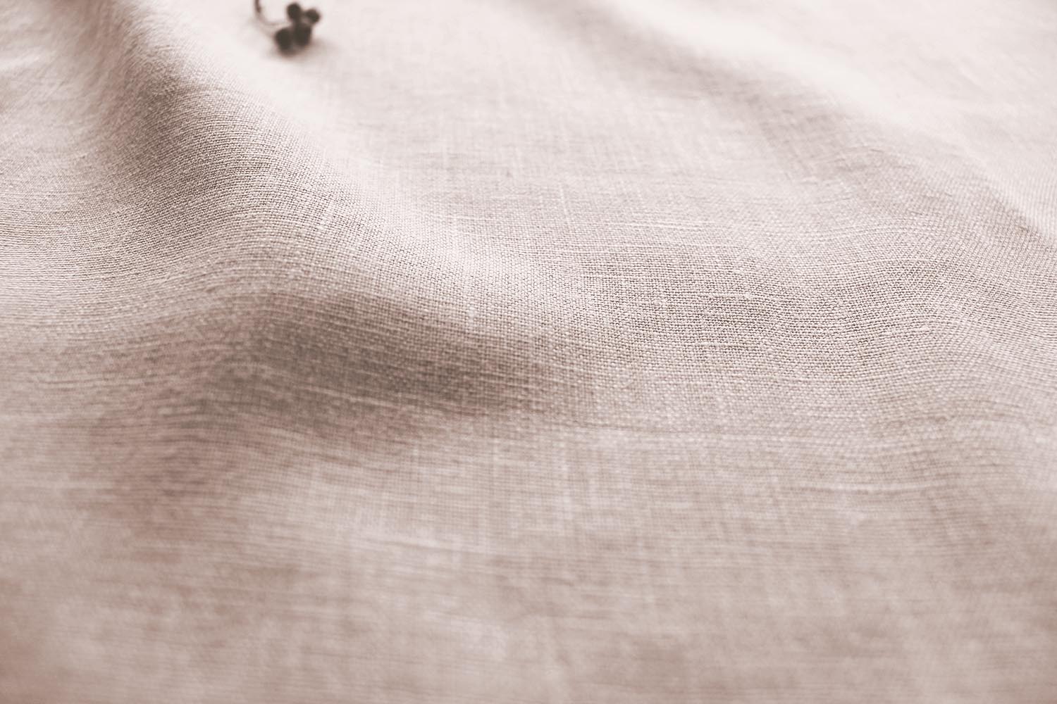 Pale Pink 100% Linen Fabric - close-up - Charlotte Powder Pink