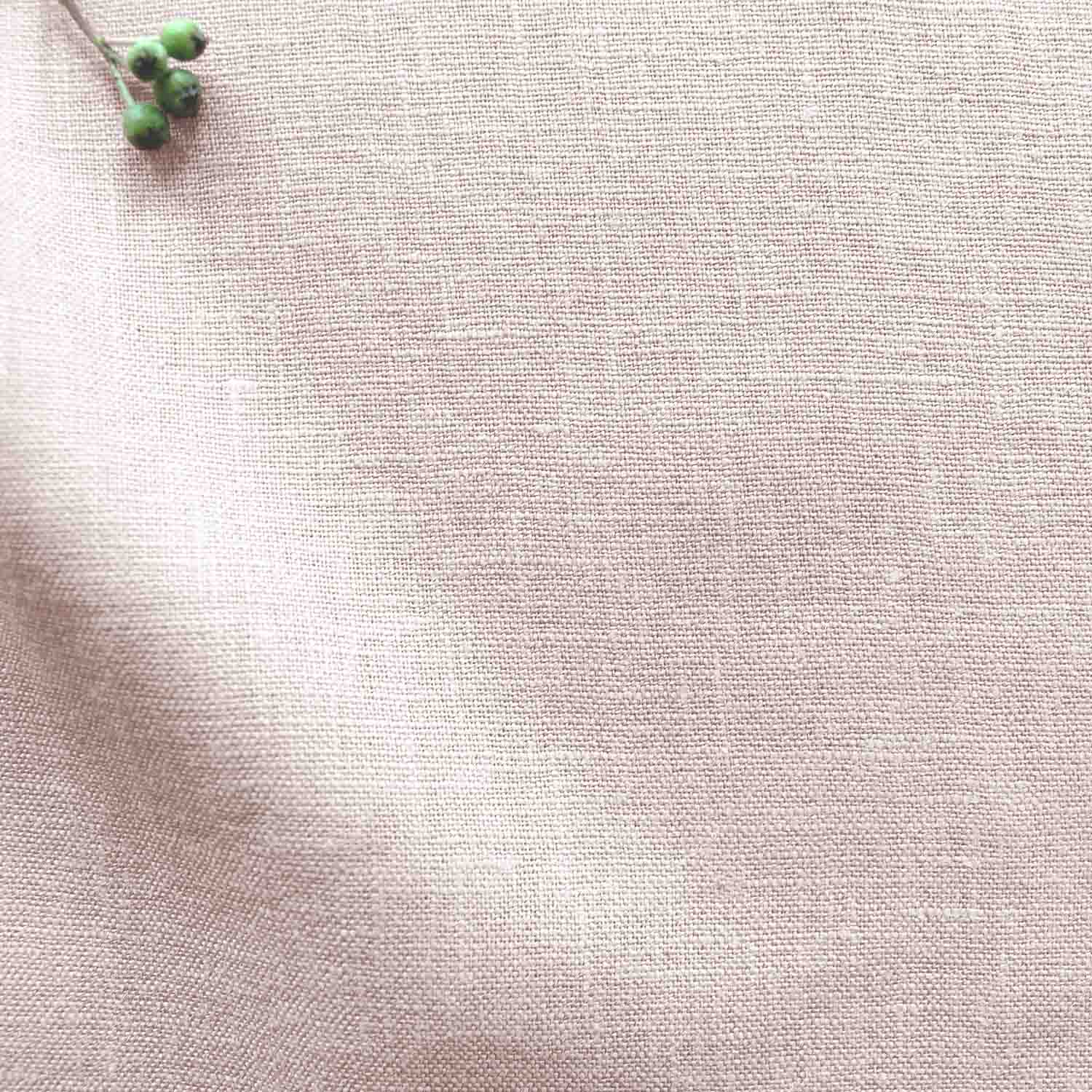 Pale Pink Linen Fabric by the metre. 100% Linen - Charlotte Powder Pink