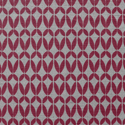 Siruna Cherry - Natural curtain fabric, Red contemporary print