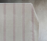 Telma Cherry - Linen Cotton Fabric with Red stripes