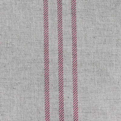 Telma Cherry - Linen Cotton Fabric with Red stripes
