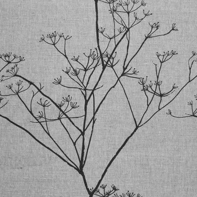 Chervil Black, Linen Cotton union fabric, black print