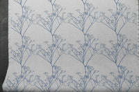 Chervil Denim, Natural fabric with Blue print, repeat