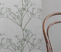 Chervil Sea Weed - Natural fabric with Green floral print